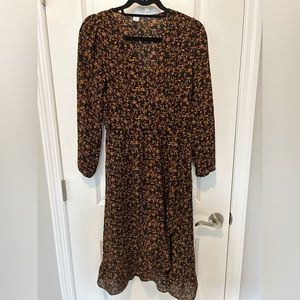 Midi Length Fall Floral Dress